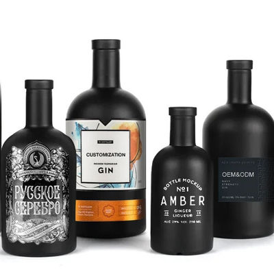 Durchsichtige Flasche mit ovaler Form 100 ml 250 ml 500 ml 700 ml 750 ml leere Weinflasche mit Korken