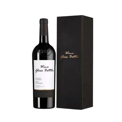 Einzelflasche PU-Leder-Holzkiste für Rotwein Whisky Wodka Gin Rum Verpackung