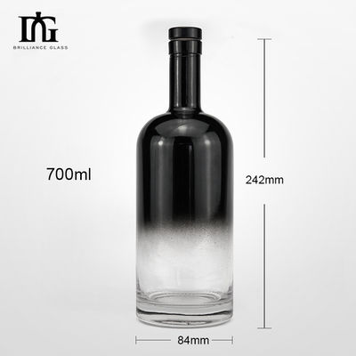 Leere 700 ml Glasflasche mit Halbspray für Whisky Brandy Wodka Gin Rum Likör und Wein