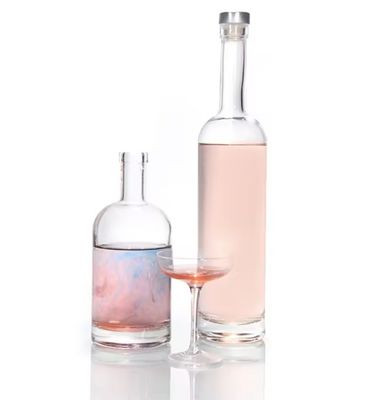 200 ml 375 ml 500 ml 750 ml 1000 ml runde Glasflasche mit Korkdeckel und kundenspezifischem Design