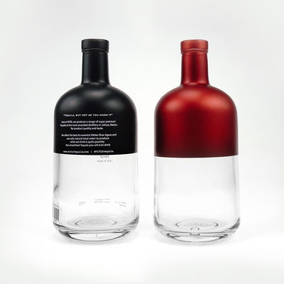 OEM/ODM akzeptabel Halbklare und matte schwarze 750 ml Gin-Flasche mit Korkkappe