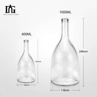 250 ml/500 ml/700 ml/750 ml Flasche mit rundem Glas mit Korkenverschluss