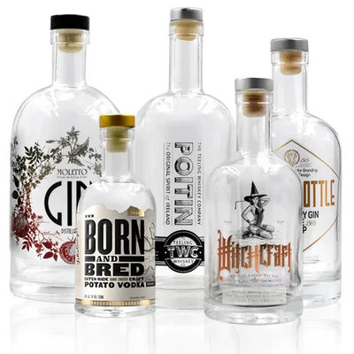 Top-Bewertung Glas Flasche 750 ml mit geprägtem Logo und akzeptablen Kunden-Logo