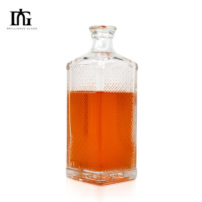 Speziell angefertigte Glasflasche mit erhöhtem Boden 700 ml Kapazität für Spirituosen Whisky Wodka Gin Tequila