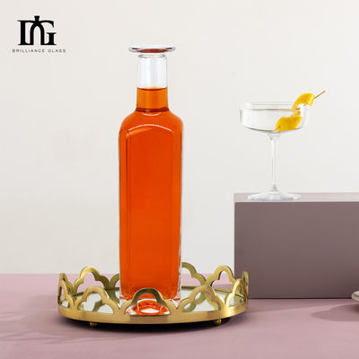 750 ml 1000 ml Whisky Rum Gin Tequila Glasflasche mit Korkkopf und elegantem Design
