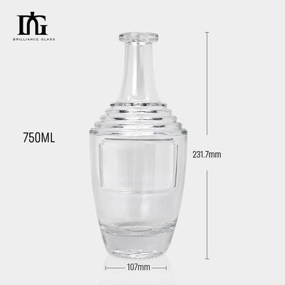 750 ml leere Glasflasche mit Korkverschluss und akzeptablem Kundenlogo