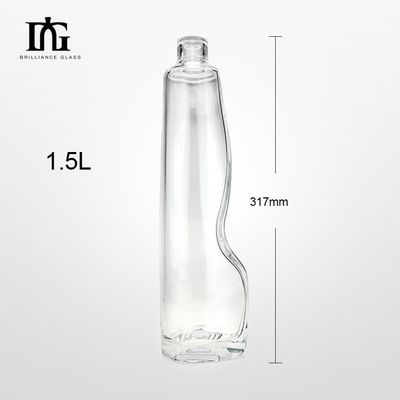 Akzeptables Kundenlogo Glasflasche für Alkohol Wodka Tequila Gin Versiegelter Korkkappe