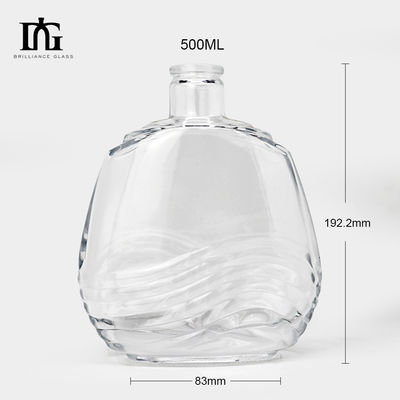 750 ml Glasklare rund 700 ml Glas Spirituosenflaschen für Whisky und Brandy TJ008