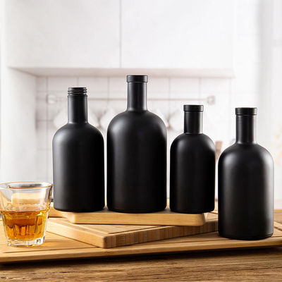 OEM/ODM Akzeptabel Klassiker Gin Rum Glasflasche mit Holzkappe 500 ml 750 ml