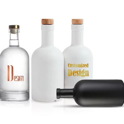 OEM/ODM Akzeptabel Klassiker Gin Rum Glasflasche mit Holzkappe 500 ml 750 ml
