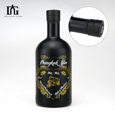 OEM/ODM Akzeptabel Klassiker Gin Rum Glasflasche mit Holzkappe 500 ml 750 ml