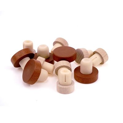 Customized Shape Holz- und Gummi-Weinkappen OEM/ODM für Flaschenverschlussstecker
