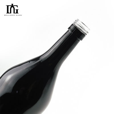 CORK Versiegelung Typ Custom Screen Logo Druck Schwarzes Glas 500ml 750ml Champagner Flasche