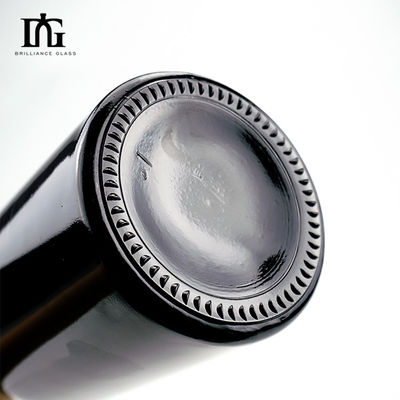 CORK Versiegelung Typ Custom Screen Logo Druck Schwarzes Glas 500ml 750ml Champagner Flasche