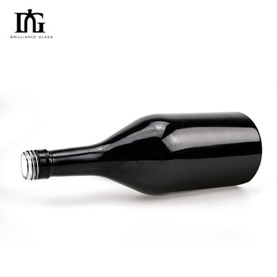 CORK Versiegelung Typ Custom Screen Logo Druck Schwarzes Glas 500ml 750ml Champagner Flasche