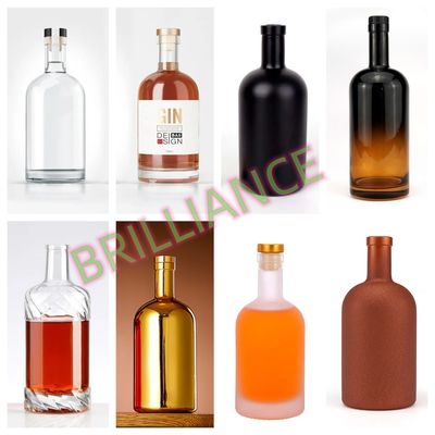 Körpermaterial Glas 375ml 500ml 700ml 750ml 1l Nordische Wodka Flasche mit individuellem Logo