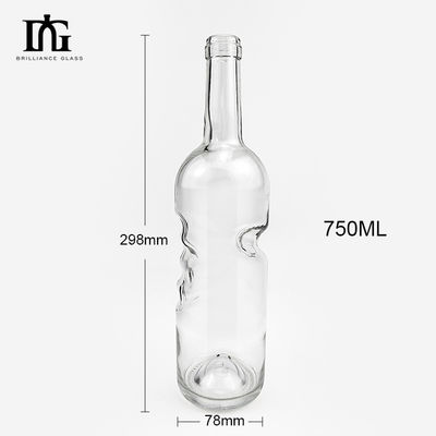 750 ml klare leere Glasflasche für Brandy und Liköre