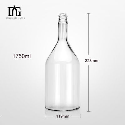 Custom Luxury Gin Whiskey Vodka 1.75L klare Glasflasche mit Schraubkappe und Gravierungen
