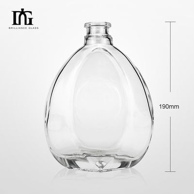 Korkendichtungsart klare Brandy-Glasflaschen für Whisky Bourbon Vodka 700 ml 750 ml