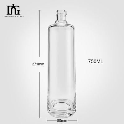 OEM/ODM Super Flint Material Glas Wodka Whisky Rum Spirituosenflasche mit Korkschraubkappe
