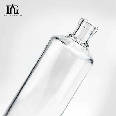 OEM/ODM Super Flint Material Glas Wodka Whisky Rum Spirituosenflasche mit Korkschraubkappe
