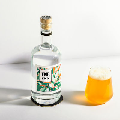 Gläserne Basis 500 ml 700 ml 750 ml 1 Liter Gin Flasche für Alkohol