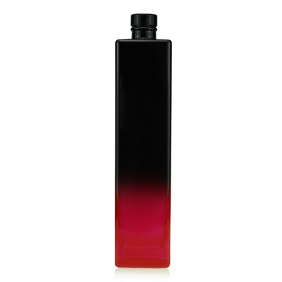 Alkoholflasche Schwarz Rotmalerei 750 ml Quadratglas Saftflasche Getränk Korken Miniwein
