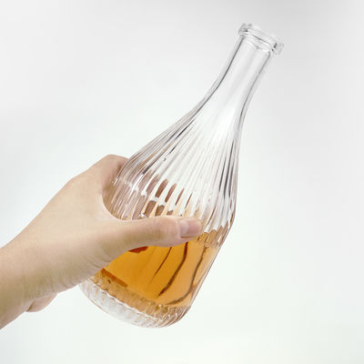 375 ml 450 ml Eisweinflaschen Glasbehälter mit Kork für Getränke und kurvige Muster