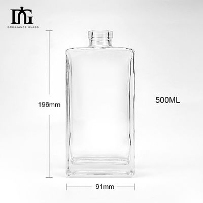 500 ml Quadratflasche aus klarem Glas für Soda, eigene Korkenflasche für Wodka, Whisky und Brandy