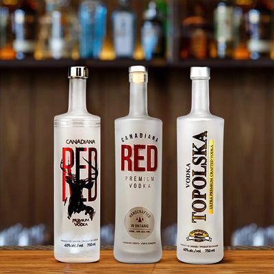 750 ml Langhalsflasche Blaufarbenes lackiertes Glas Alkohol Whisky Wodka Flasche für Getränke