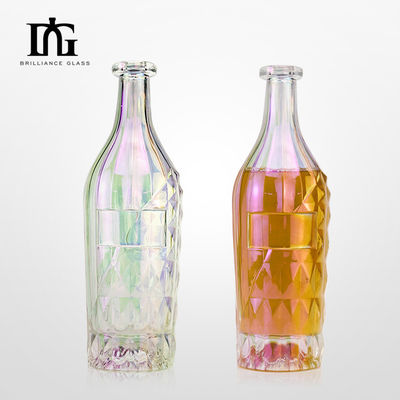 Durchsichtige Glaskragen und Kappe 700 ml Flasche für Wodka Gin Whiskey Rum