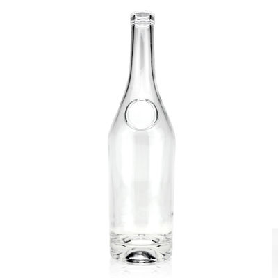 Alkohol und Getränke 700 ml Korkkappe Transparente Glasflasche für Brandy Wodka Spirit
