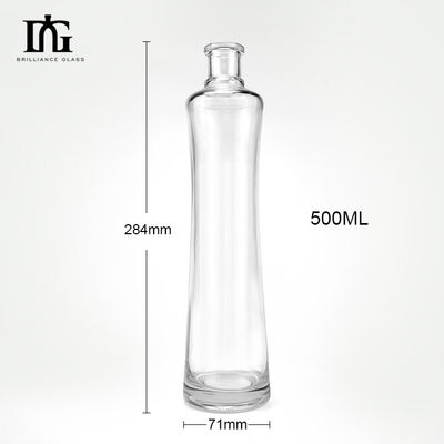 500 ml klare Gin-Wodka-Eiswein-Glasflasche mit Korkschraubkappe und Glasgrundmaterial