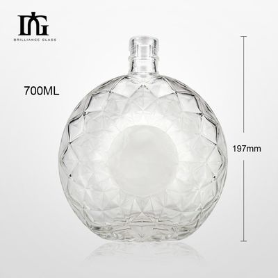 700 ml Kapazität Korken Schraube Beide klare Glasflasche für Wodka Whiskey Brandy Rum