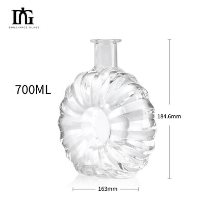 Glashalsband Material Maßgeschneiderte Mondform 700 ml Rumflasche für Liköre und Getränke