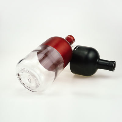 OEM/ODM akzeptabel Halbklare und matte schwarze 750 ml Gin-Flasche mit Korkkappe