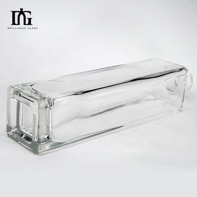 Durchsichtige 500 ml Quadratglasflasche mit schwerem Boden und Korkkappe