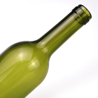 750 ml Farbglasflasche für Rotweinschnaps Runde Form Grüne Farbe Korkschraubkappe
