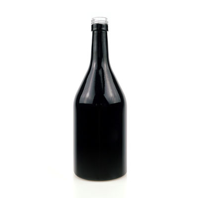 Leere schwarze Flasche für Whisky Wodka 500ml 1,75L Schraubkappe Flasche