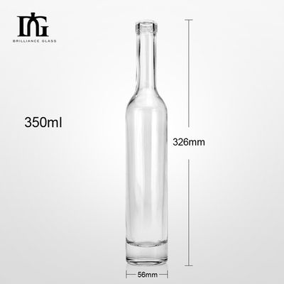 350 ml 375 ml 500 ml Durchsichtiges Rundglas Whisky Rum Weinflasche mit Korkkappe