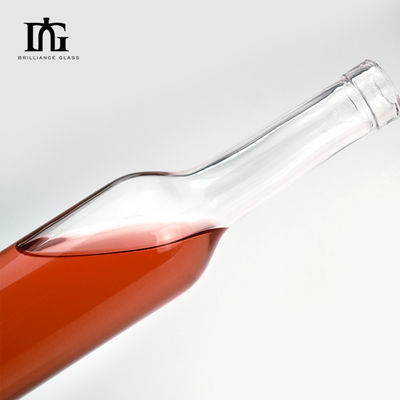350 ml 375 ml 500 ml Durchsichtiges Rundglas Whisky Rum Weinflasche mit Korkkappe