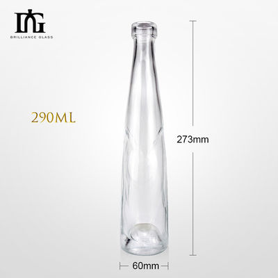 Glasmaterial 330 ml 500 ml Design-Kegel-Fruchtwein Getränkeflaschen mit Aluminiumdeckel