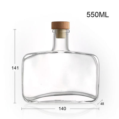 360 ml klare, leere, transparente Flasche für Wein und Spirituosen