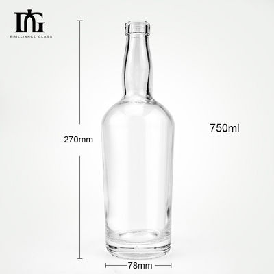 Glaskragen 500 ml 700 ml 750 ml Whisky Brandy leere Flasche mit Korken und Schraubkappe