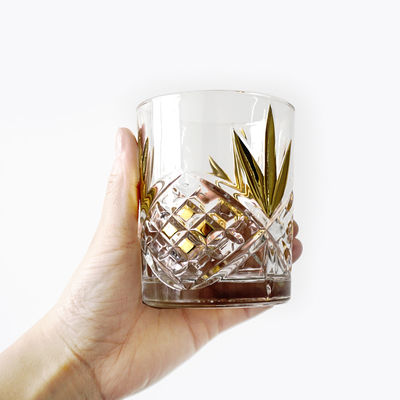 500 ml 17 oz Klassiker mit unregelmäßiger Goldfläche Glas-Liter-Dekanter für Wein Bourbon Tequila