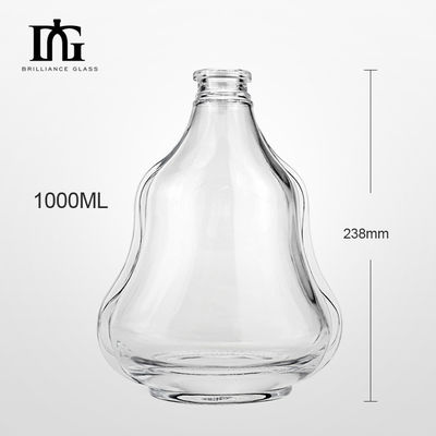 Leere klare Glasflasche für Alkohol Whisky Brandy Rum Gin Säure Etch Oberflächenbehandlung