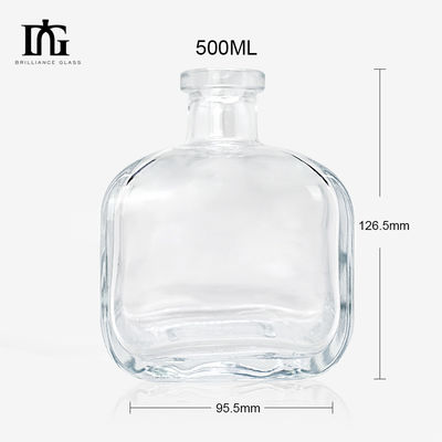 OEM/ODM Akzeptable 700 ml 750 ml ovale Glasflasche für Spirituosen und Getränke