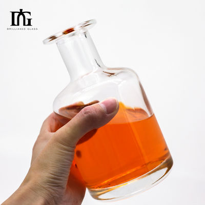 Custom Label 700ml Glasflasche für Whisky Wein Likör Flint Glas rund