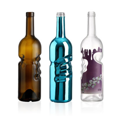 Glashalsband Material Runde Alkoholflasche 750 ml Klassiker Flintflasche mit Griff
