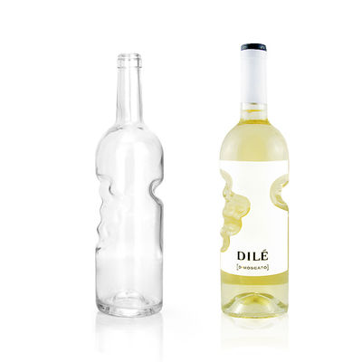 Glashalsband Material Runde Alkoholflasche 750 ml Klassiker Flintflasche mit Griff